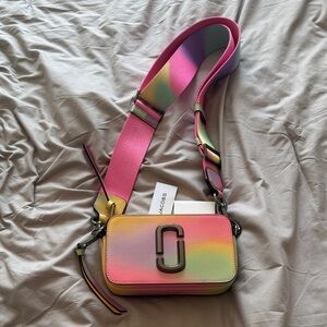 Marc Jacobs Rainbow Ombre Snapshot Crossbody in Pink, Yellow, Green, Blue